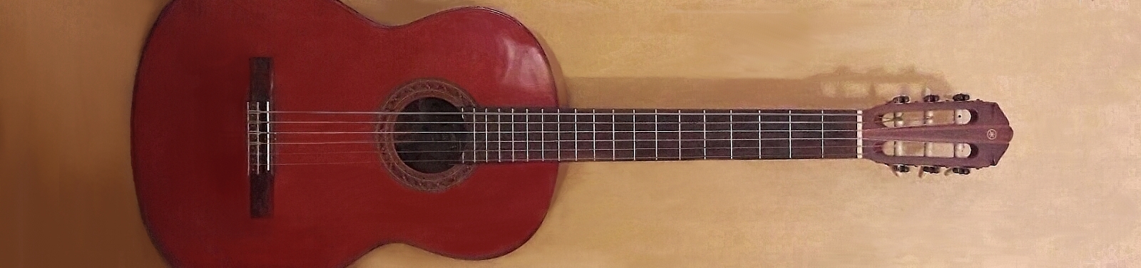 ausgewogener Klang: eine ältere Vintage-Yamaha-Gitarre mit Massivholzdecke